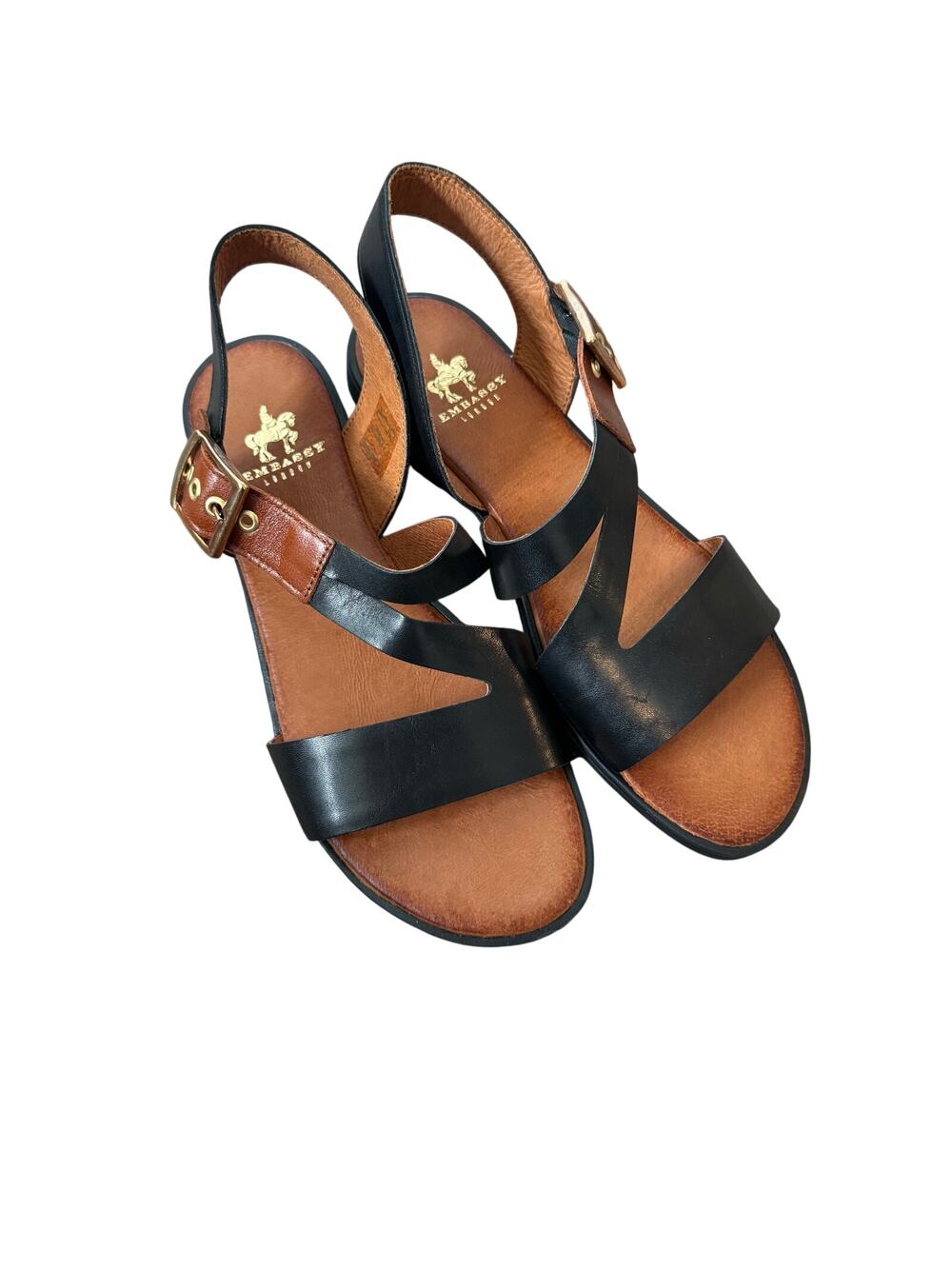 Embassy London brown and black leather sandals